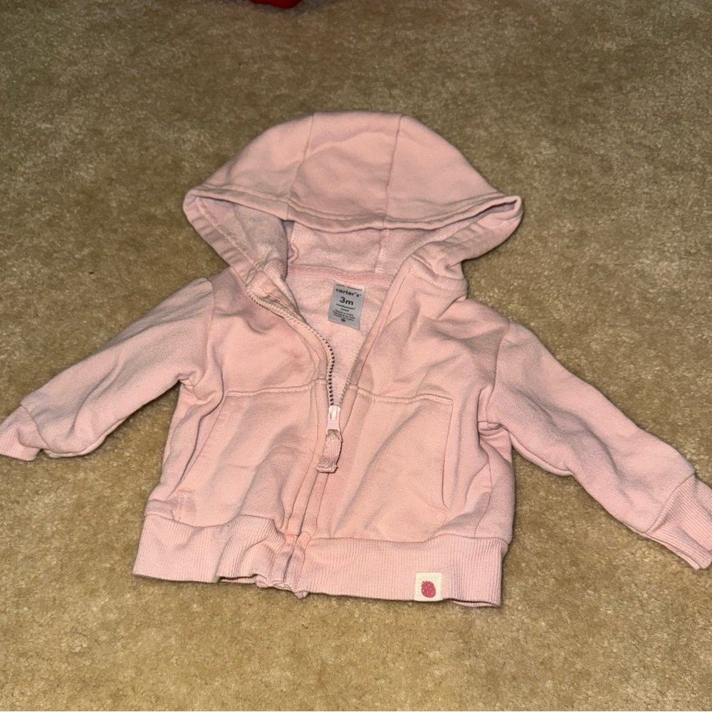 Carter's Soft Pink Infant Hoodie - Picture 2 of 4